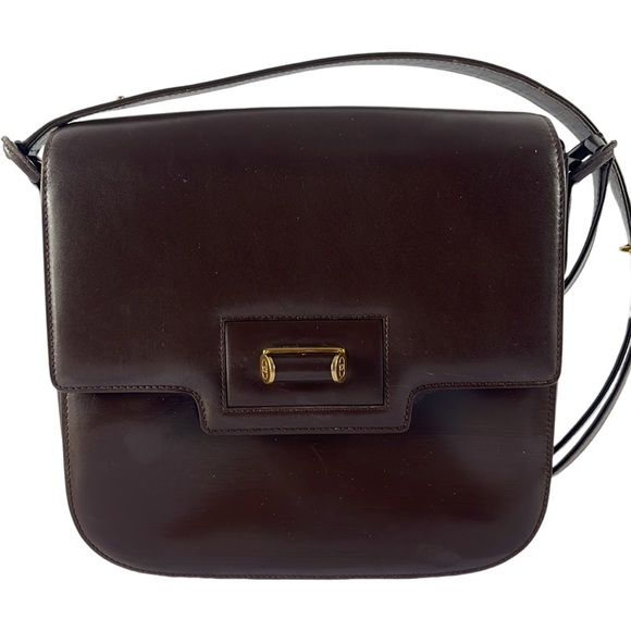 Gucci Handbags - Vintage Gucci Turn-lock Brown Leather Shoulder bag